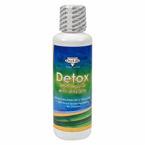 Oxylife Detox MSM Liquid with Oxygen - 16 fl oz. Perspective: front