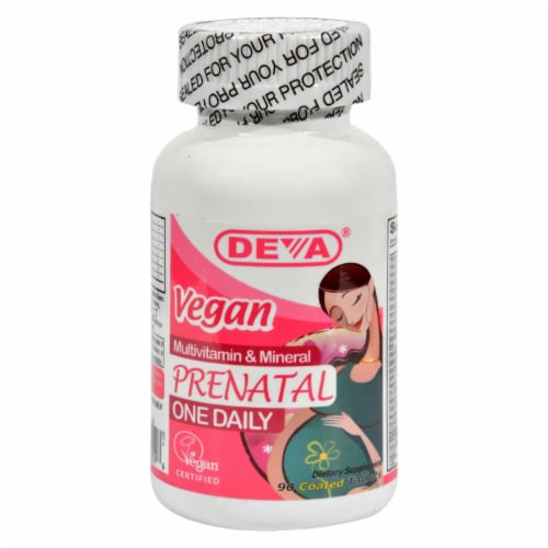 Deva Vegan Vitamins - Prenatal Multivitamin and Mineral - 90 Tablets Perspective: front
