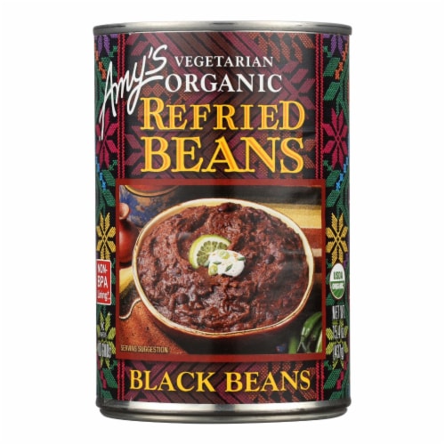 Amy's - Organic Refried Black Beans - Case of 12 - 15.4 oz. Perspective: front