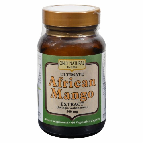 Only Natural Ultimate African Mango Extract - 500 mg - 60 Vegetarian Capsules Perspective: front