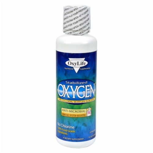 Oxylife Oxygen with Colloidal Silver Plain - 16 fl oz. Perspective: front