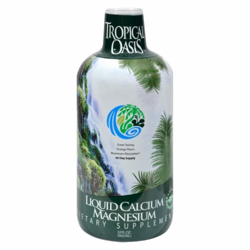 Tropical Oasis Liquid Calcium Magnesium Orange - 32 fl oz. Perspective: front