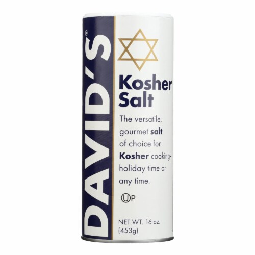 David's Kosher Salt - Case of 12 - 16 oz. Perspective: front