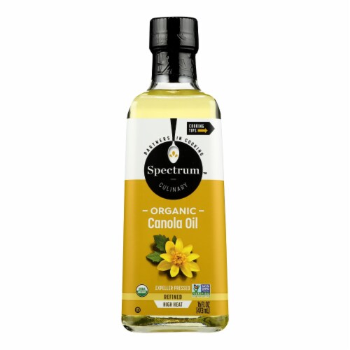 Spectrum Naturals Organic Refined Canola Oil - Case of 12 - 16 Fl oz. Perspective: front