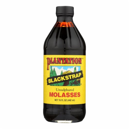 Plantation Blackstrap Molasses Syrup - Unsulphured - Case of 12 - 15 Fl oz. Perspective: front