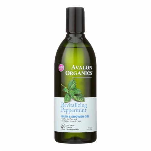 Avalon Organics Bath and Shower Gel Peppermint 12 fl oz, 1 Pack/12