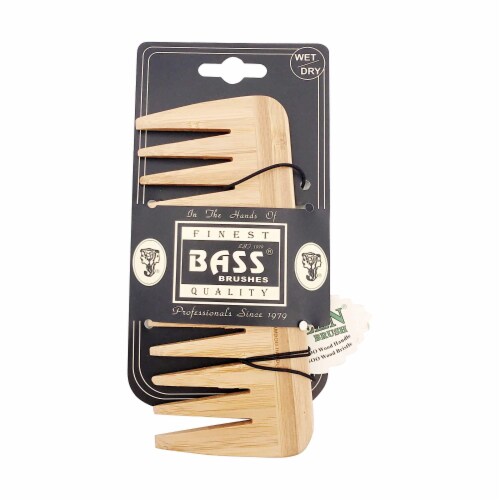 Bass Brushes - Comb Wood Medium Wide Tooth - 1 Each - CT Perspective: front