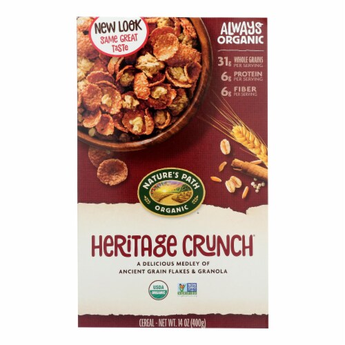 Nature's Path Organic Heritage Crunch Cereal - Case of 12 - 14 oz. Perspective: front