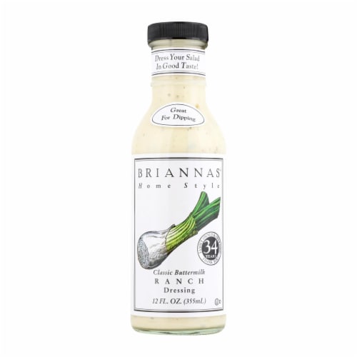 Brianna's - Salad Dressing - Classic Buttermilk Ranch - Case of 6 - 12 Fl oz. Perspective: front