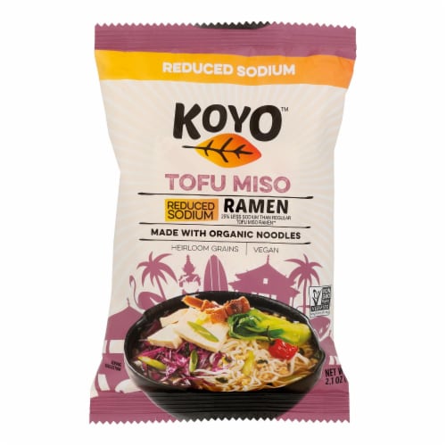 Koyo Tofu Miso Reduced Sodium Ramen - Case of 12 - 2.1 oz. Perspective: front