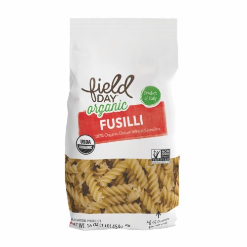 Field Day Pasta Organic Traditional Fusilli 16 oz case of 12