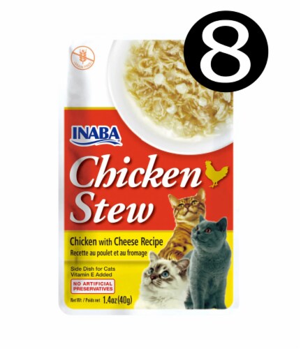 Inaba - Cat Food Chicken Cheese Stew - Case of 8-1.4 oz. Perspective: front