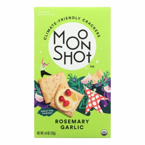 Moonshot Snacks - Cracker Rosemary Garlic - Case of 6-4.4 oz. Perspective: front