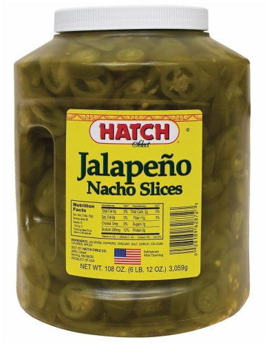 Hatch Chili Jalapeno Nacho Slices - Case of 4 - 108 oz. Perspective: front