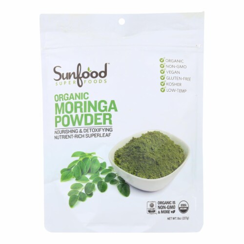 Sunfood Superfoods Organic Moringa Powder - 1 Each - 8 oz. Perspective: front