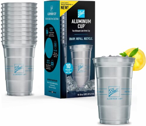  Ball Aluminum Cup Recyclable Party Cups, 16 oz. Cup, 30 Cups  Per Pack : Health & Household