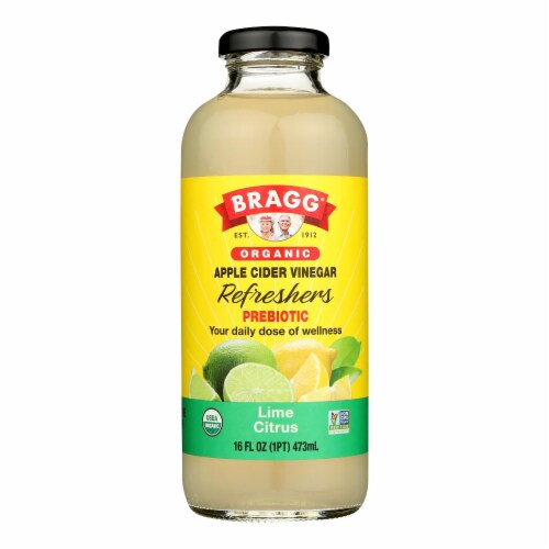 Bragg - Apple Cider Vinegar Lime Citrus Refresh - Case of 12-16 oz. Perspective: front