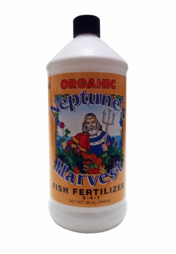 Neptune's Harvest Fish Fertilzer - Orange Label - 36 oz Perspective: front