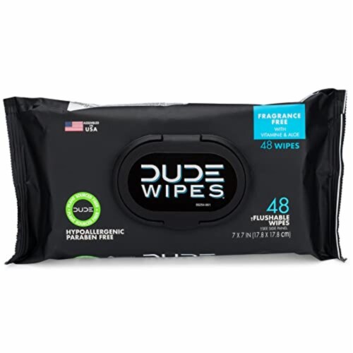 Dude Wipes - Wipes Dispenser Pack - Case of 8 - 48 Count Perspective: front
