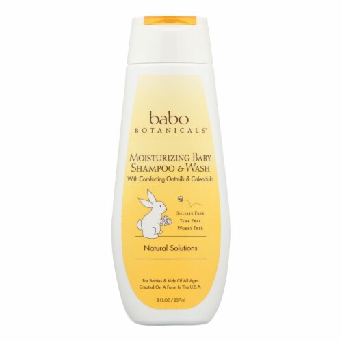 Babo Botanicals - Moisturizing Baby Shampoo and Wash - Oatmilk Calendula - 8 fl oz Perspective: front