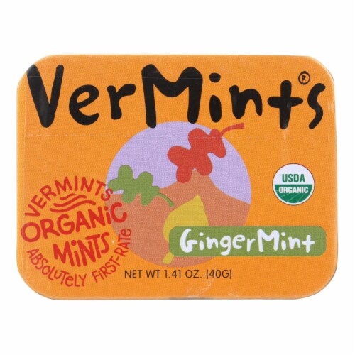 VerMints Breath Mints - All Natural - GingerMint - 1.41 oz - Case of 6 Perspective: front