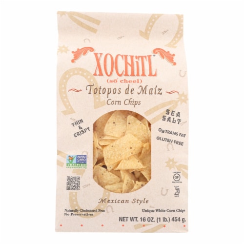 Xochitl Sea Salt Totopos De Maiz Corn Chips Perspective: front