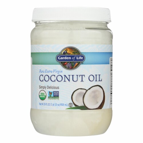 Garden of Life Oil Coconut - Organic - Raw Extra Virgin - Case of 4 - 29 fl oz. Perspective: front