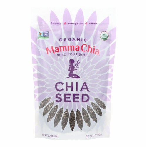 Mamma Chia Chia Seed - Organic - Black - Case of 4 - 12 oz. Perspective: front