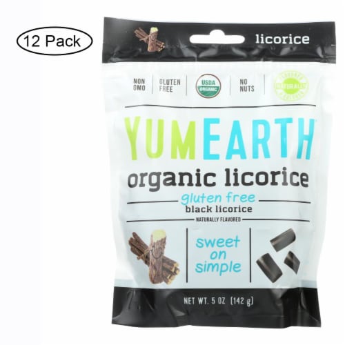 Yumearth Organics Licorice - Organic - Black - Soft - Case of 12 - 5 oz. Perspective: front