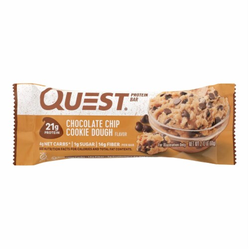 Quest Bar - Chocolate Chip Cookie Dough - 2.12 oz - case of 12 Perspective: front