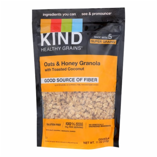 Kind Healthy Grains Oats and Honey Clusters with Toasted Coconut - 11 oz - Case of 6 Perspective: front