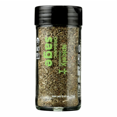 Spicely Organics - Sage - Rubbed - Case Of 3 - 0.4 Oz. Perspective: front