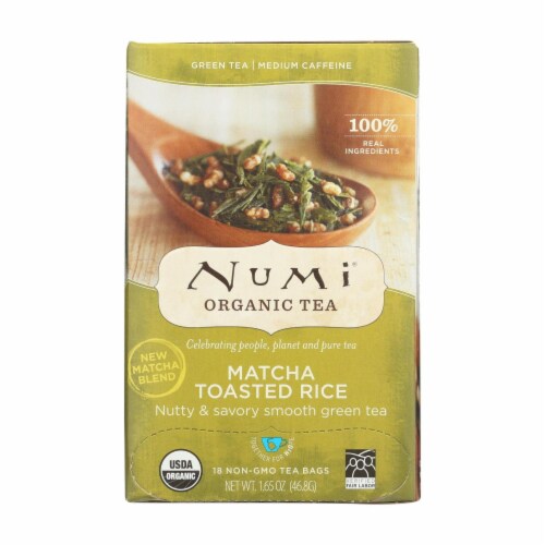 Numi Tea Toasted Rice Green Tea - Organic - Case of 6 - 18 Bags Perspective: front