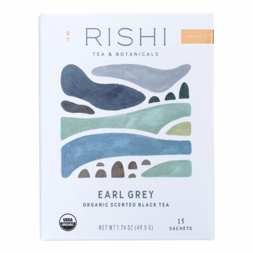 Rishi Organic Tea - Earl Grey - Case of 6 - 15 Bags Perspective: front
