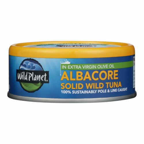 Wild Planet Wild Albacore Tuna In Extra Virgin Olive Oil - Case of 12 - 5 oz. Perspective: front