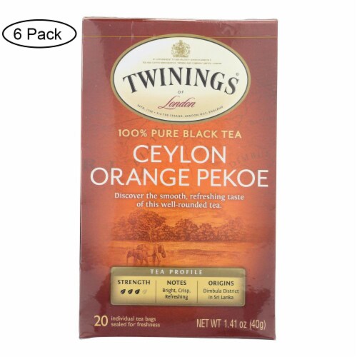 Twinings Tea Black Tea - Ceylon Orange Pekoe - Case of 6 - 20 Bags Perspective: front