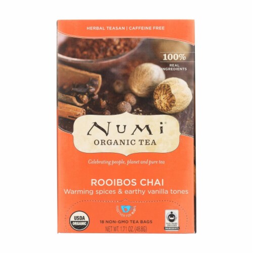 Numi Tea Organic Herbal Tea - Rooibos Chai - Case of 6 - 18 Bags Perspective: front