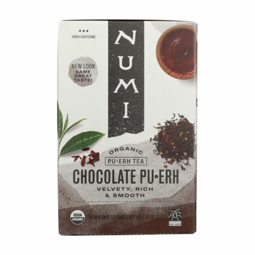 Numi Tea Organic Chocolate Pu-Erh - Case of 6 - 16 Bag Perspective: front