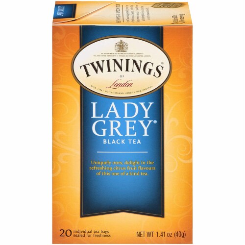 Twinings Tea Black Tea - Lady Grey - Case of 6 - 20 Bags Perspective: front