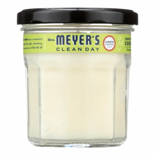 Mrs. Meyer's Clean Day - Soy Candle - Lemon Verbena - Case of 6 - 7.2 oz Candles Perspective: front