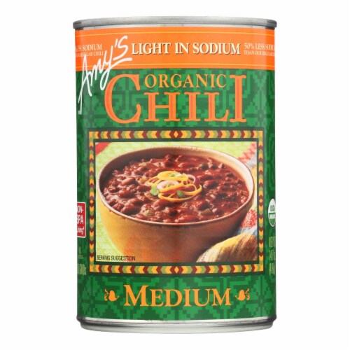 Amy's - Organic Low Sodium Medium Chili - Case of 12 - 14.7 oz. Perspective: front