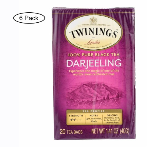 Twinings Tea Black Tea - Darjeeling - Case of 6 - 20 Bags Perspective: front