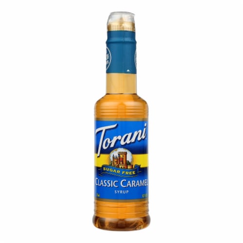 Torani - Coffee Syrup - Sugar Free Caramel - Case of 4 - 12.7 fl oz. Perspective: front