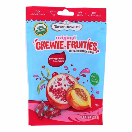 Torie and Howard Chewie Fruities - Pomegranate and Nectarine - Case of 6 - 4 oz. Perspective: front