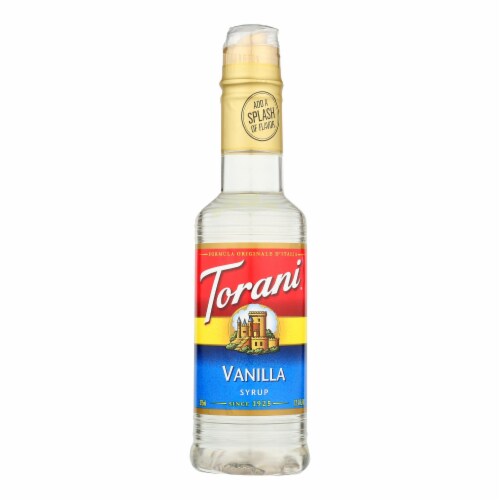 Torani - Coffee Syrup - Vanilla - Case of 4 - 12.7 fl oz. Perspective: front