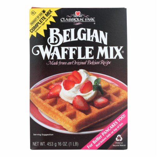 Classique Fare Belgian Waffle Mix - Case of 6 - 16 oz. Perspective: front