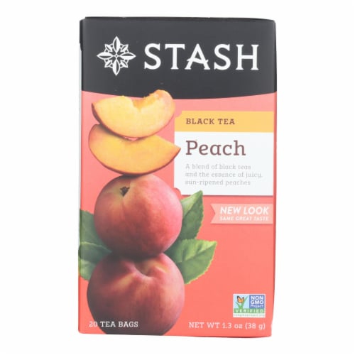 Stash Tea Tea - Black Peach - Case of 6 - 20 count Perspective: front