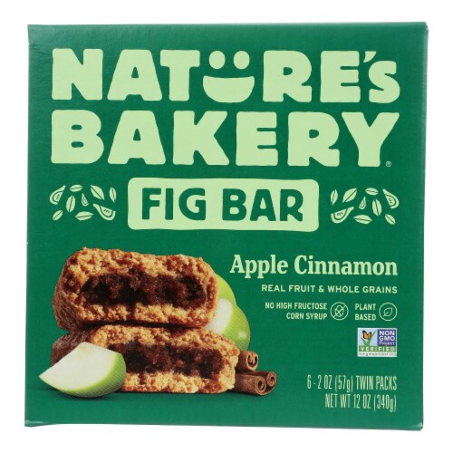 Nature's Bakery Stone Ground Whole Wheat Fig Bar - Apple Cinnamon - Case of 6 - 2 oz. Perspective: front