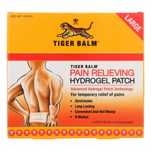 Tiger Balm Pain Relieving Large Patches - Case of 6 - 4 Pack Perspective: front
