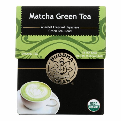 Buddha Teas -Tea - Matcha Green - Case of 6 - 18 Bag Perspective: front